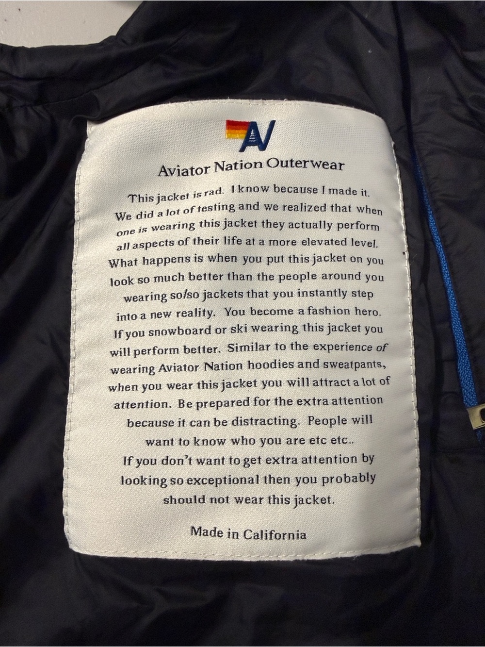 Aviator Nation Sunburst Rainbow Black Puffer Vest Black NonGlossy Unisex Large - Picture 8 of 9